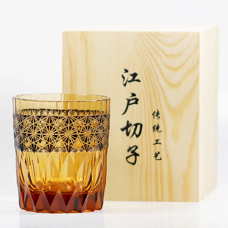 "江戸切子” Edokiriko Gorgeous Brilliance Rock Glass JP-024