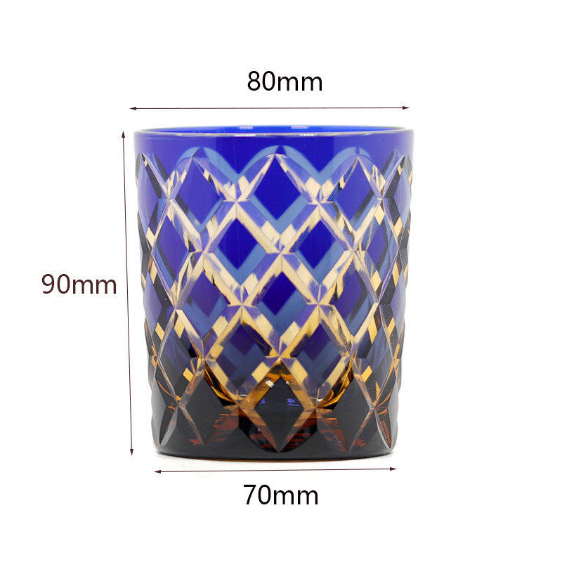 "江戸切子” Edokiriko Gorgeous Brilliance Rock Glass JP-005