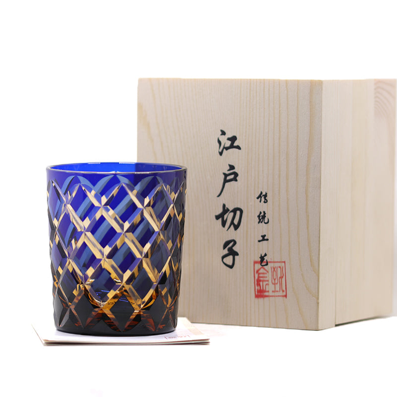 "江戸切子” Edokiriko Gorgeous Brilliance Rock Glass JP-005