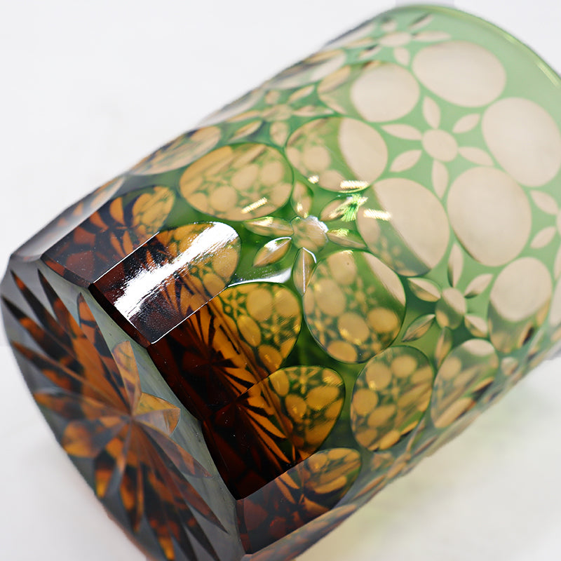 "江戸切子” Edokiriko Gorgeous Brilliance Rock Glass JP-009