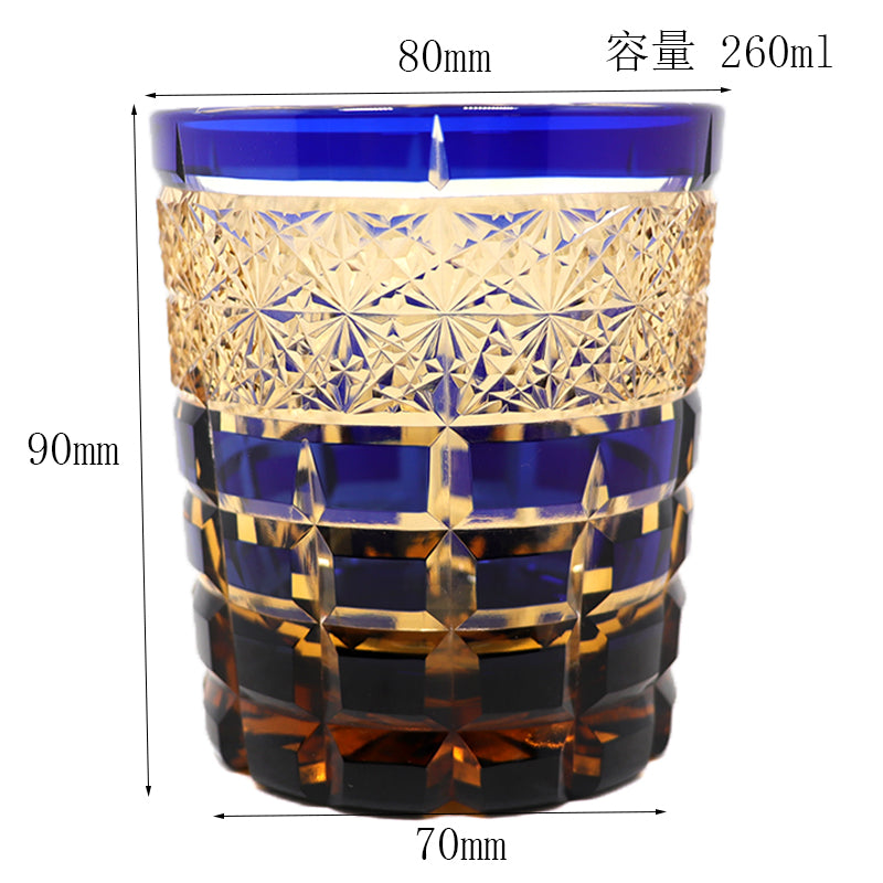 "江戸切子” Edokiriko Gorgeous Brilliance Rock Glass JP-015