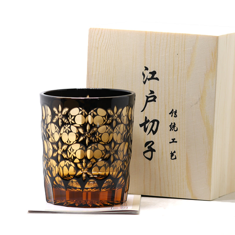 "江戸切子” Edokiriko Gorgeous Brilliance Rock Glass JP-009