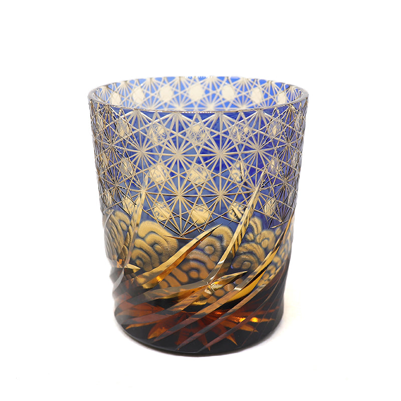"江戸切子” Edokiriko Gorgeous Brilliance Rock Glass JP-016