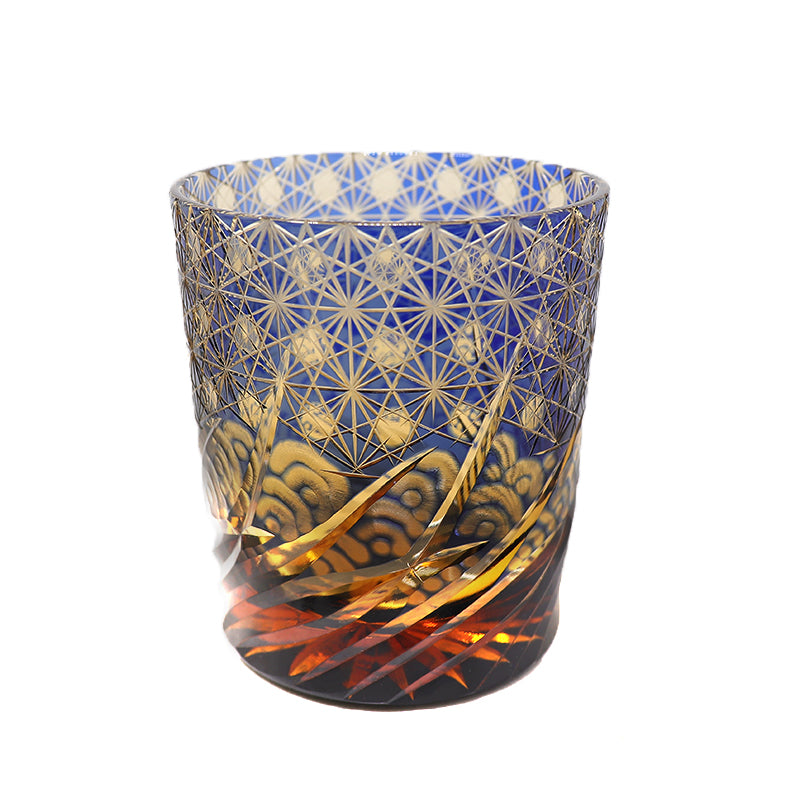 "江戸切子” Edokiriko Gorgeous Brilliance Rock Glass JP-016