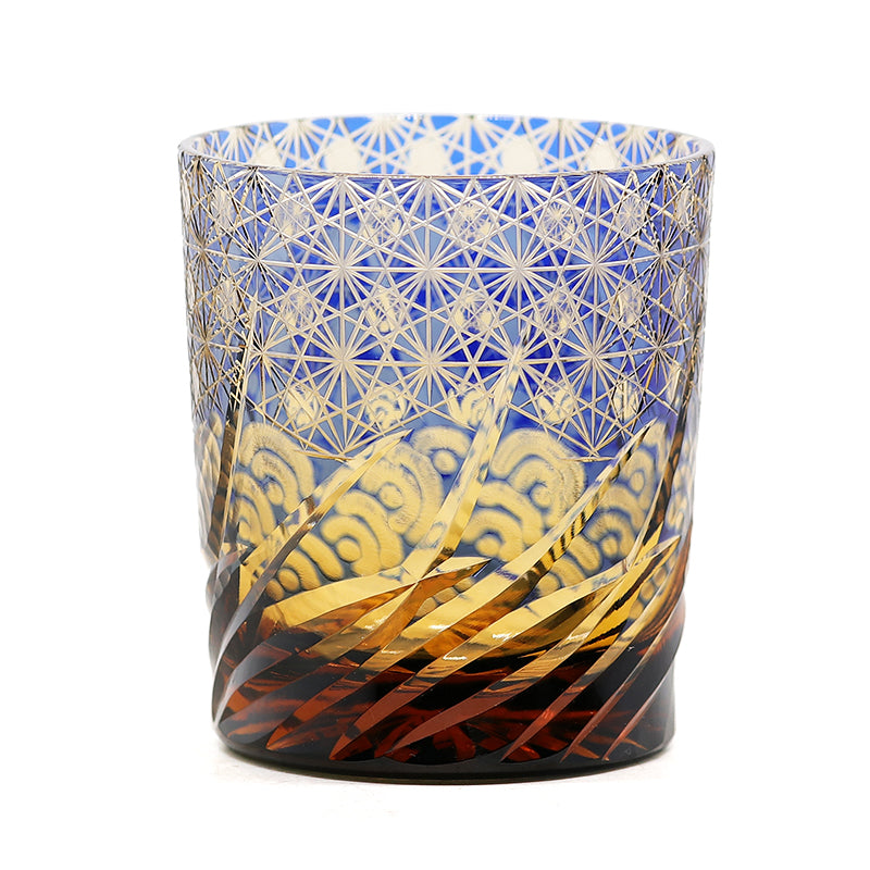 "江戸切子” Edokiriko Gorgeous Brilliance Rock Glass JP-016