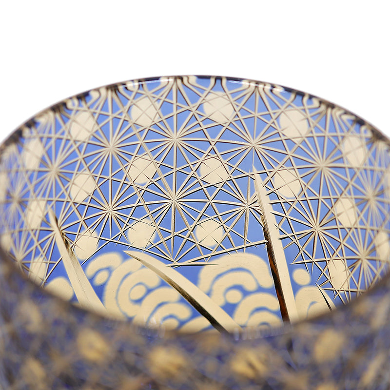 "江戸切子” Edokiriko Gorgeous Brilliance Rock Glass JP-016