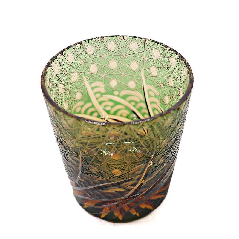 "江戸切子” Edokiriko Gorgeous Brilliance Rock Glass JP-016