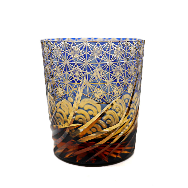 "江戸切子” Edokiriko Gorgeous Brilliance Rock Glass JP-016