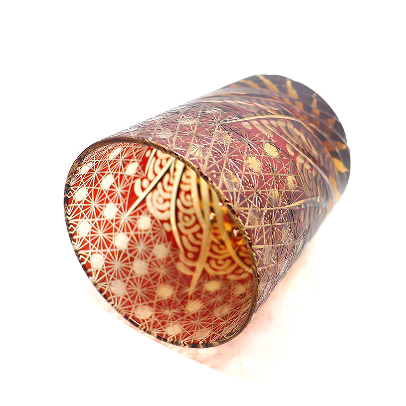 "江戸切子” Edokiriko Gorgeous Brilliance Rock Glass JP-016