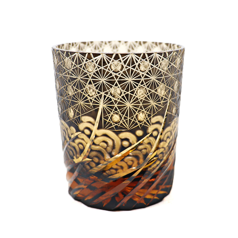 "江戸切子” Edokiriko Gorgeous Brilliance Rock Glass JP-016