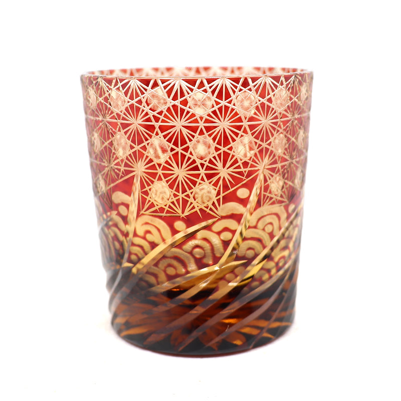 "江戸切子” Edokiriko Gorgeous Brilliance Rock Glass JP-016