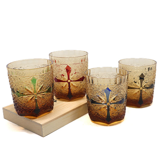 "江戸切子” Edokiriko Gorgeous Brilliance Rock Glass JP-021