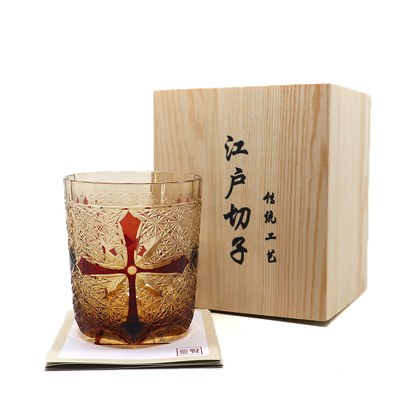 "江戸切子” Edokiriko Gorgeous Brilliance Rock Glass JP-021