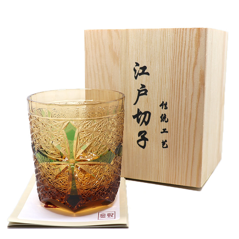"江戸切子” Edokiriko Gorgeous Brilliance Rock Glass JP-021