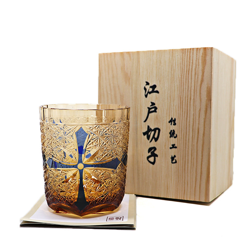 "江戸切子” Edokiriko Gorgeous Brilliance Rock Glass JP-021