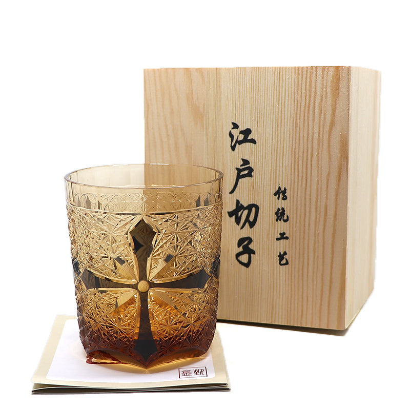 "江戸切子” Edokiriko Gorgeous Brilliance Rock Glass JP-021
