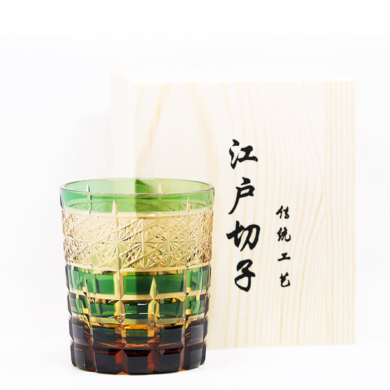 "江戸切子” Edokiriko Gorgeous Brilliance Rock Glass JP-015