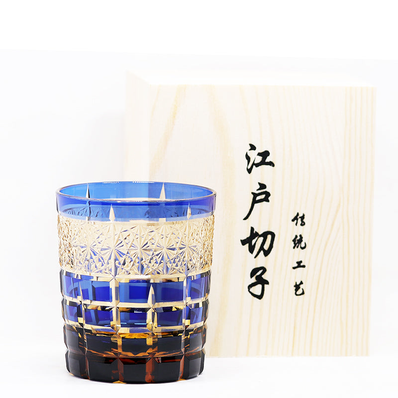"江戸切子” Edokiriko Gorgeous Brilliance Rock Glass JP-015