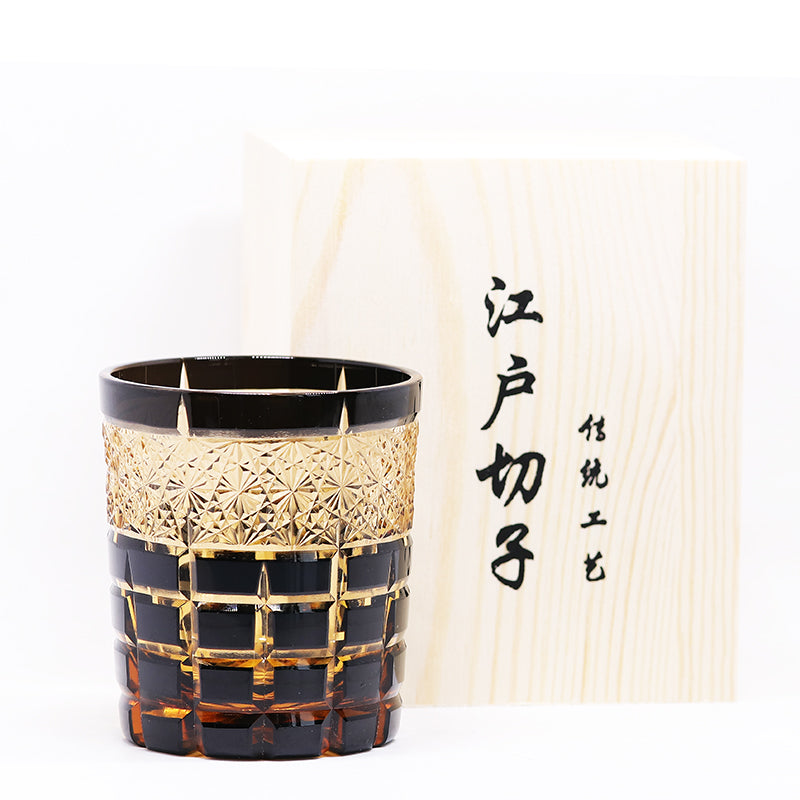 "江戸切子” Edokiriko Gorgeous Brilliance Rock Glass JP-015