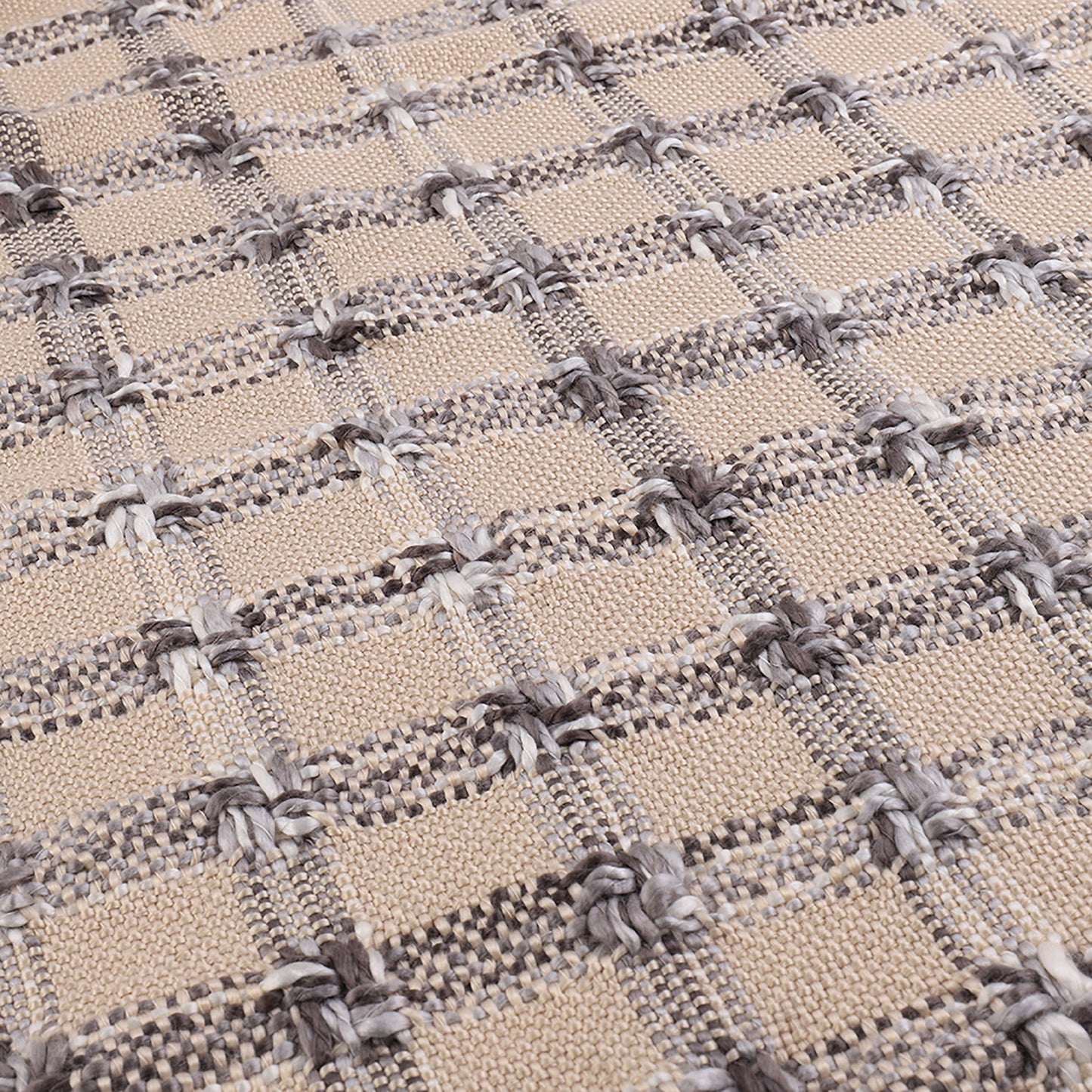 HOME Lattice Throw Blanket with Fringe Geometric Bed Beige Throws Spring Decorative Large Throw for Couch Sofa Indoor Outdoor