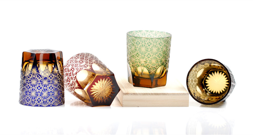 "江戸切子” Edokiriko Gorgeous Brilliance Rock Glass JP-026