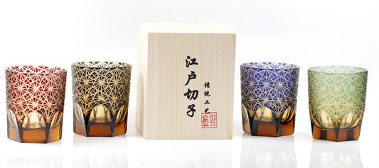 "江戸切子” Edokiriko Gorgeous Brilliance Rock Glass JP-026