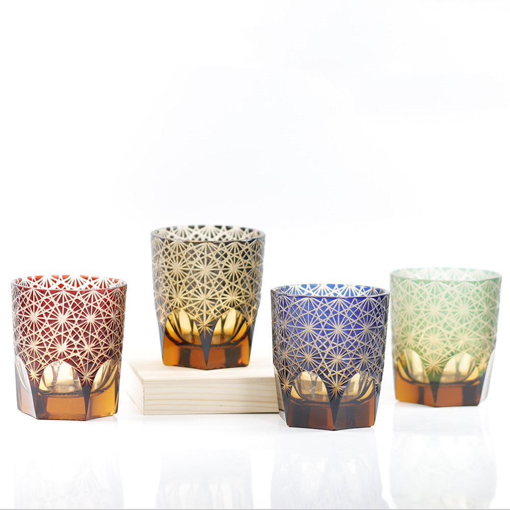 "江戸切子” Edokiriko Gorgeous Brilliance Rock Glass JP-026