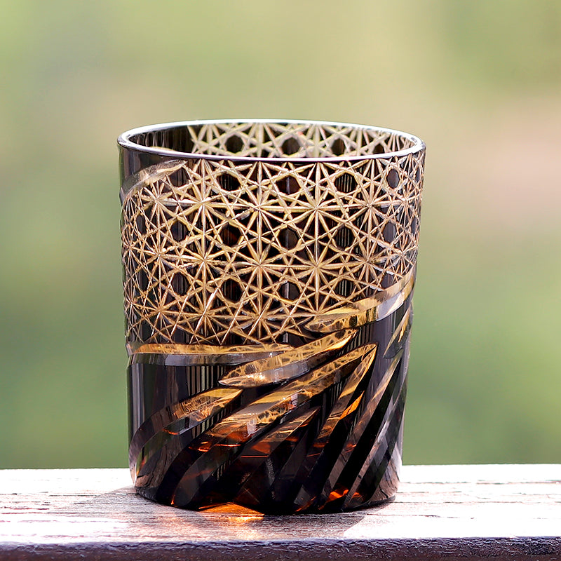 "江戸切子” Edokiriko Gorgeous Brilliance Rock Glass JP-006
