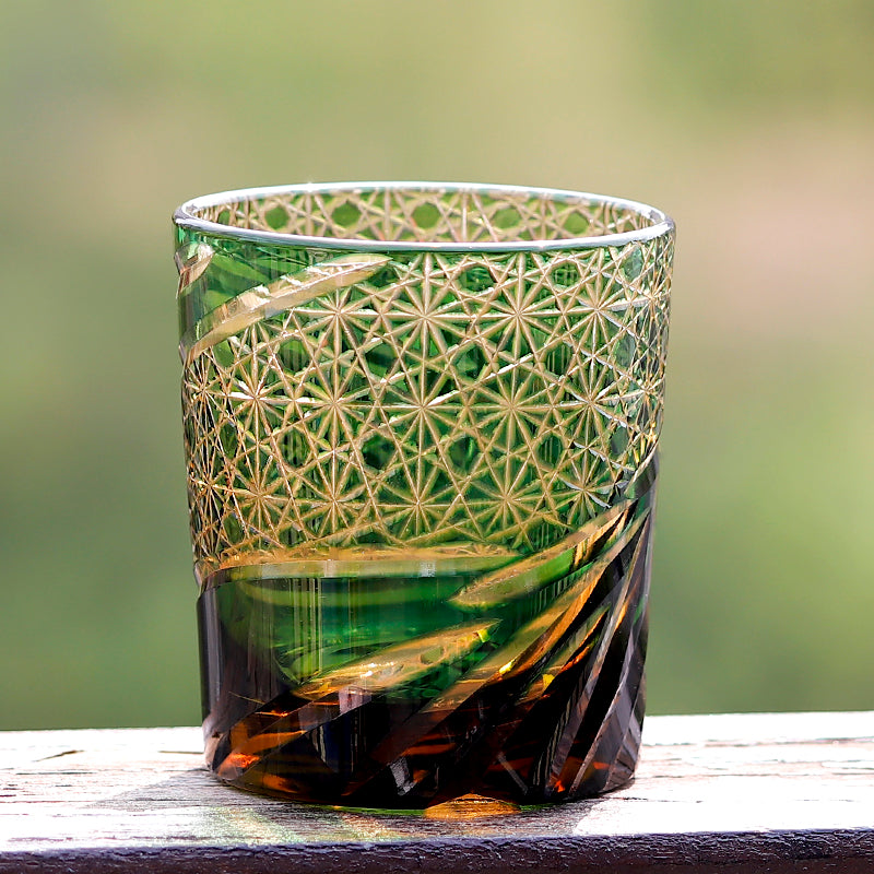 "江戸切子” Edokiriko Gorgeous Brilliance Rock Glass JP-006