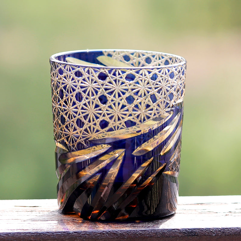 "江戸切子” Edokiriko Gorgeous Brilliance Rock Glass JP-006