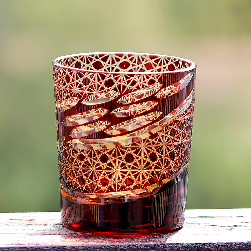 "江戸切子” Edokiriko Gorgeous Brilliance Rock Glass JP-006