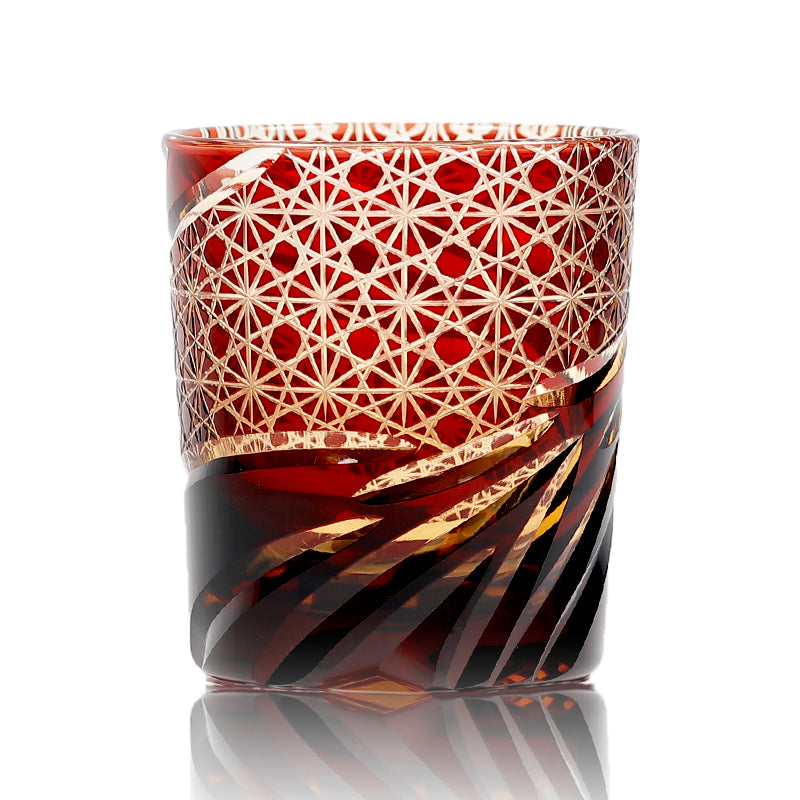 "江戸切子” Edokiriko Gorgeous Brilliance Rock Glass JP-006