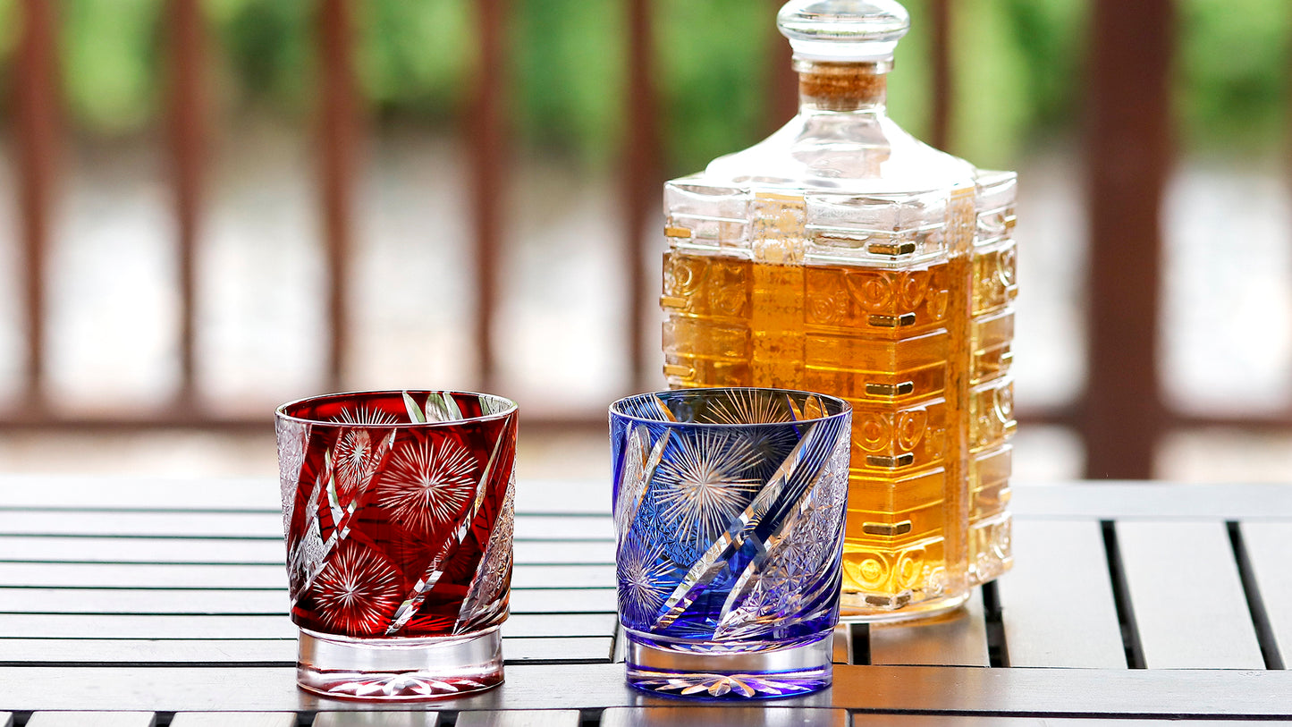 "江戸切子” Edokiriko Gorgeous Brilliance Rock Glass JP-007
