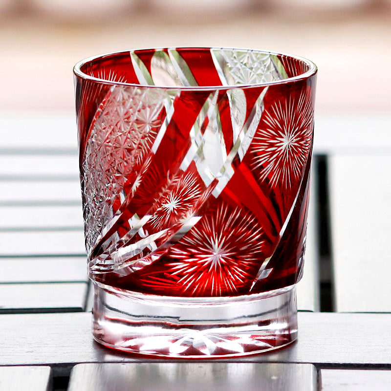 "江戸切子” Edokiriko Gorgeous Brilliance Rock Glass JP-007