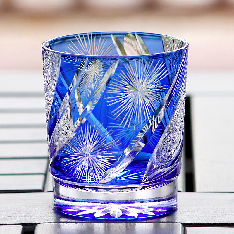 "江戸切子” Edokiriko Gorgeous Brilliance Rock Glass JP-007