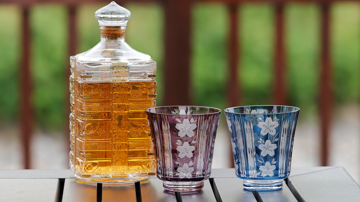 "江戸切子” Edokiriko Gorgeous Brilliance Rock Glass S-2