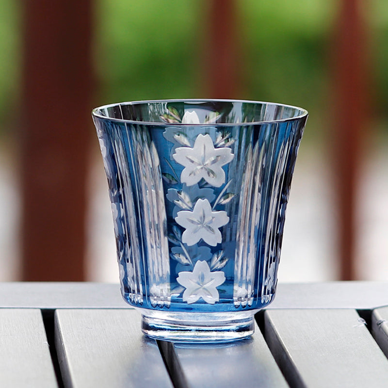 "江戸切子” Edokiriko Gorgeous Brilliance Rock Glass S-2