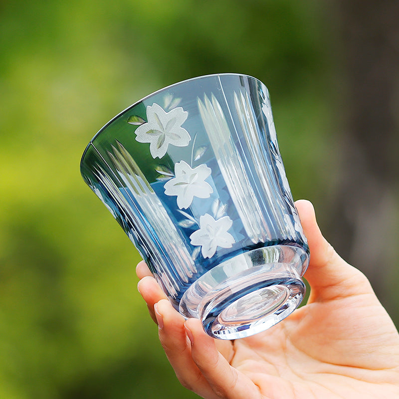 "江戸切子” Edokiriko Gorgeous Brilliance Rock Glass S-2