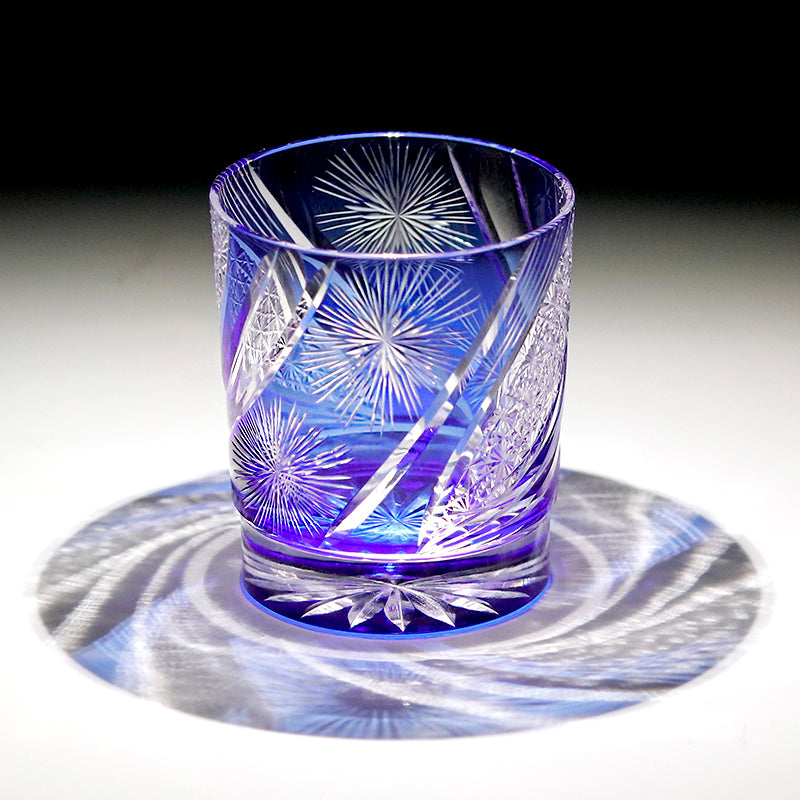 "江戸切子” Edokiriko Gorgeous Brilliance Rock Glass JP-007