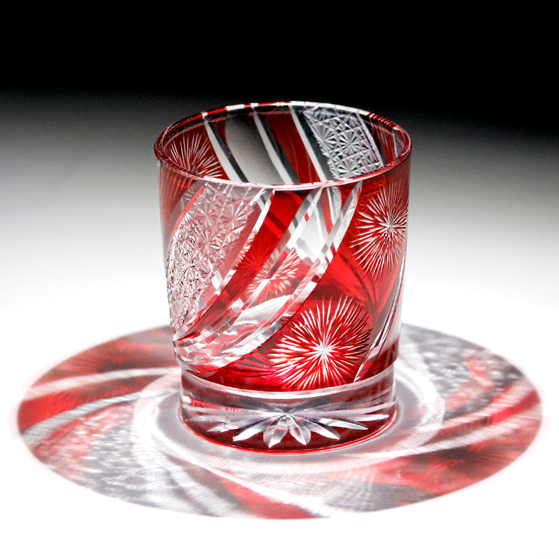 "江戸切子” Edokiriko Gorgeous Brilliance Rock Glass JP-007