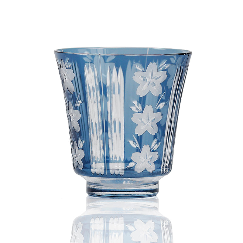 "江戸切子” Edokiriko Gorgeous Brilliance Rock Glass S-2