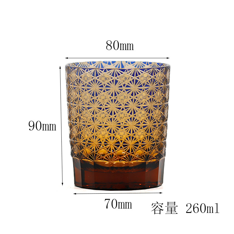 "江戸切子” Edokiriko Gorgeous Brilliance Rock Glass JP-004