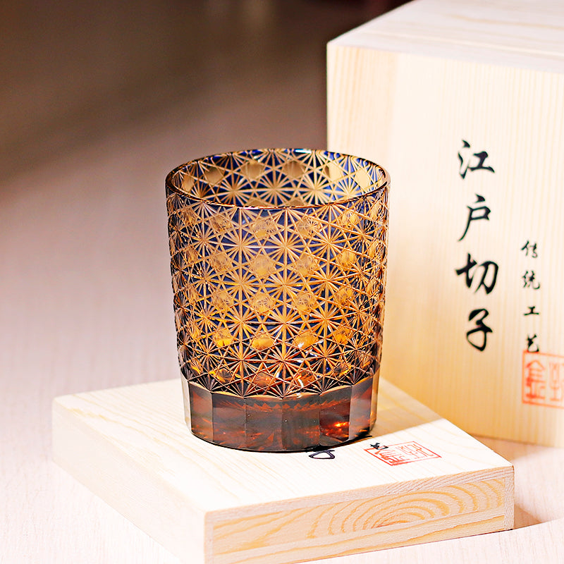 "江戸切子” Edokiriko Gorgeous Brilliance Rock Glass JP-004