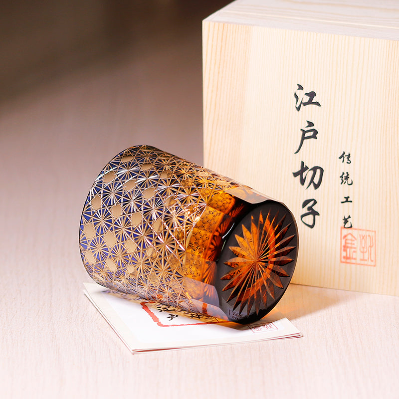 "江戸切子” Edokiriko Gorgeous Brilliance Rock Glass JP-004