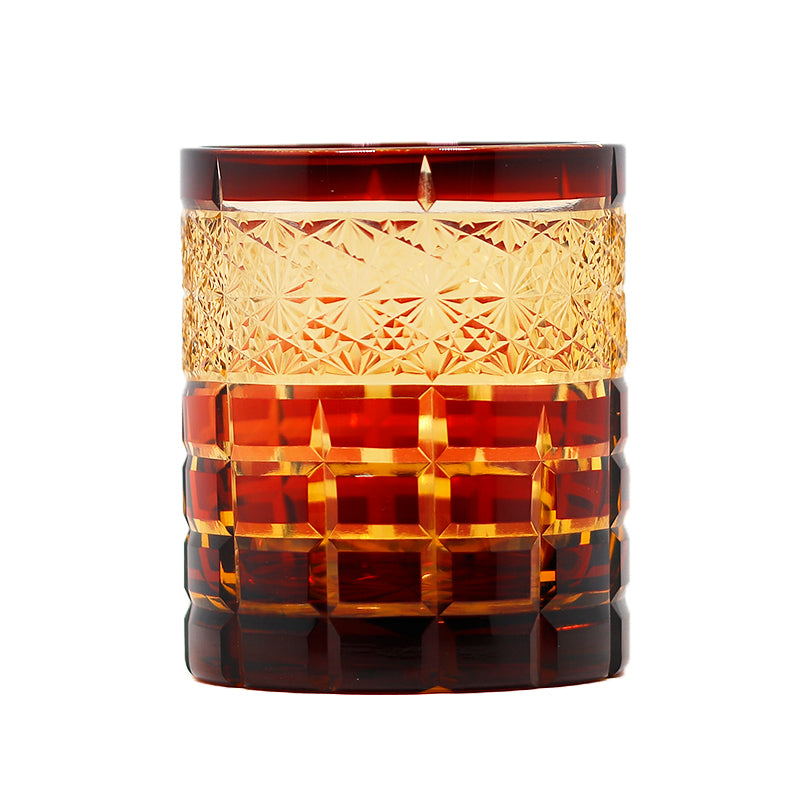 "江戸切子” Edokiriko Gorgeous Brilliance Rock Glass JP-015