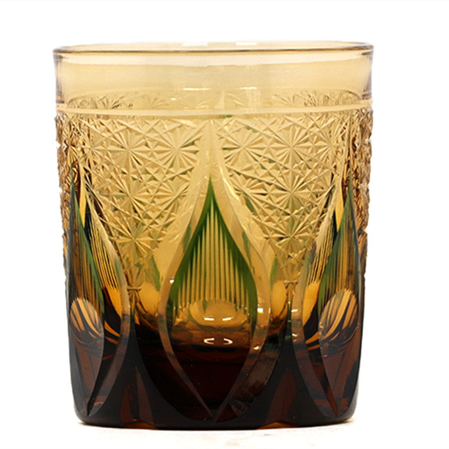 "江戸切子” Edokiriko Gorgeous Brilliance Rock Glass JP-010