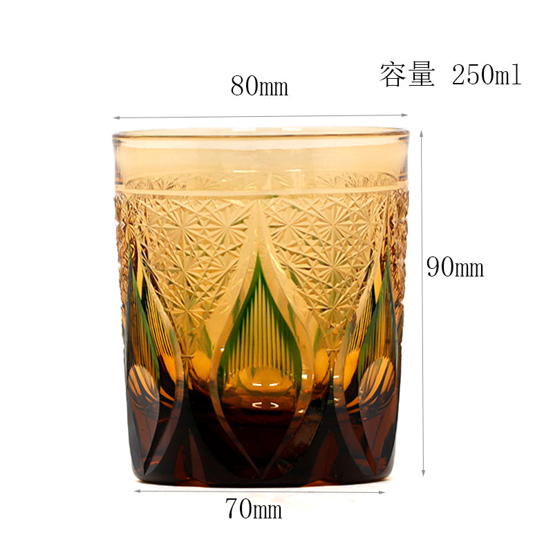 "江戸切子” Edokiriko Gorgeous Brilliance Rock Glass JP-010