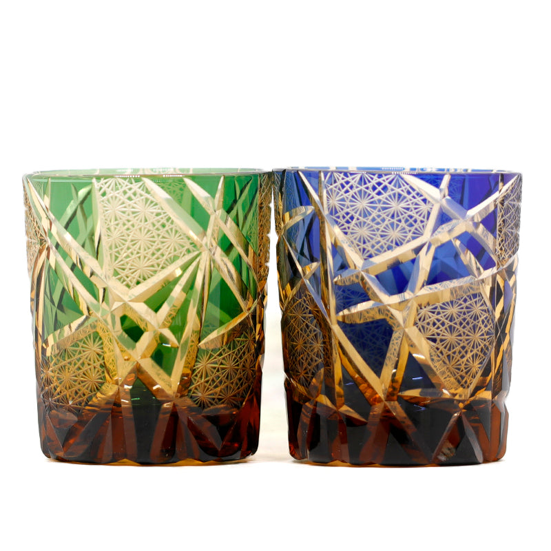 "江戸切子” Edokiriko Gorgeous Brilliance Rock Glass JP-008