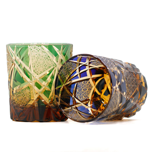 "江戸切子” Edokiriko Gorgeous Brilliance Rock Glass JP-008