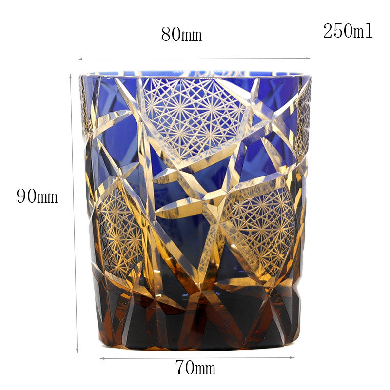 "江戸切子” Edokiriko Gorgeous Brilliance Rock Glass JP-008